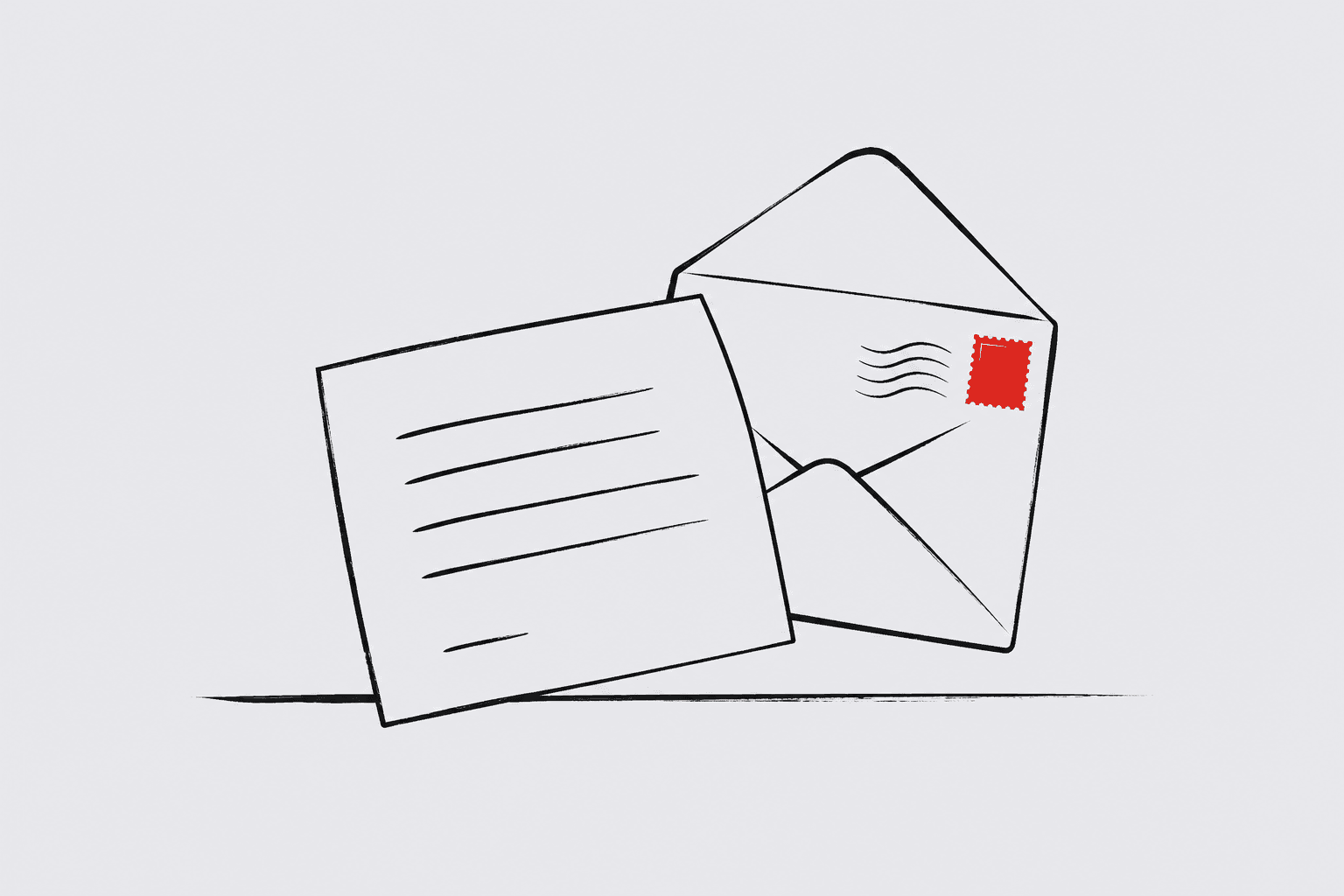 Ilustração editorial de contacto por correio electrónico