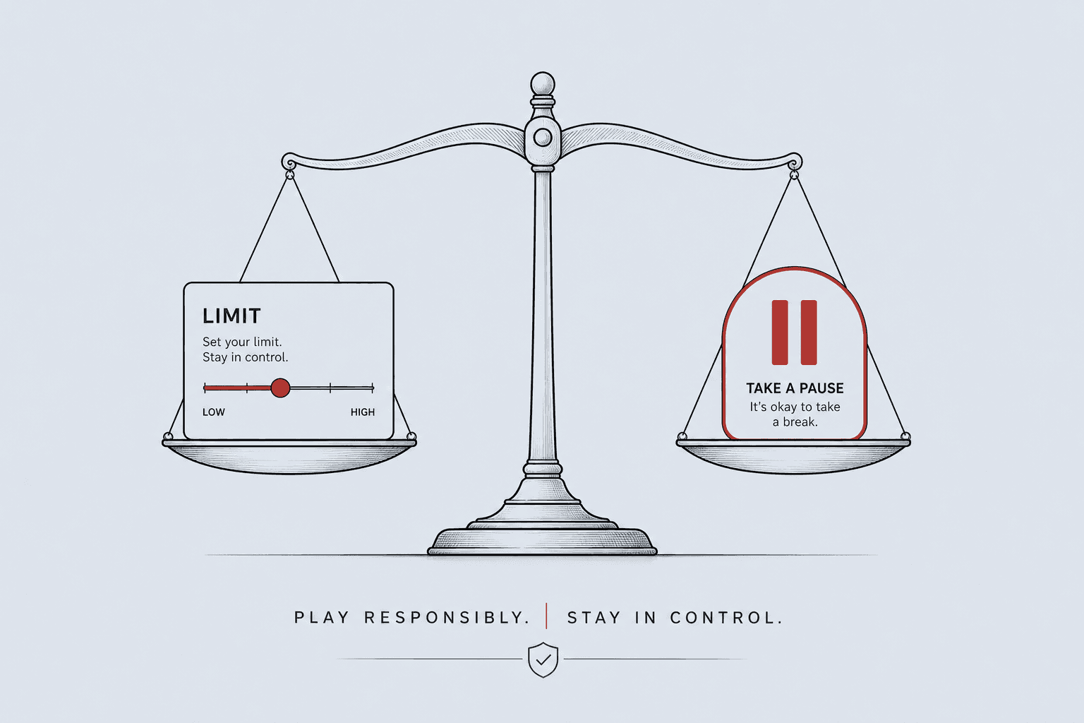 Ilustração editorial sobre jogo responsável e limites de depósito