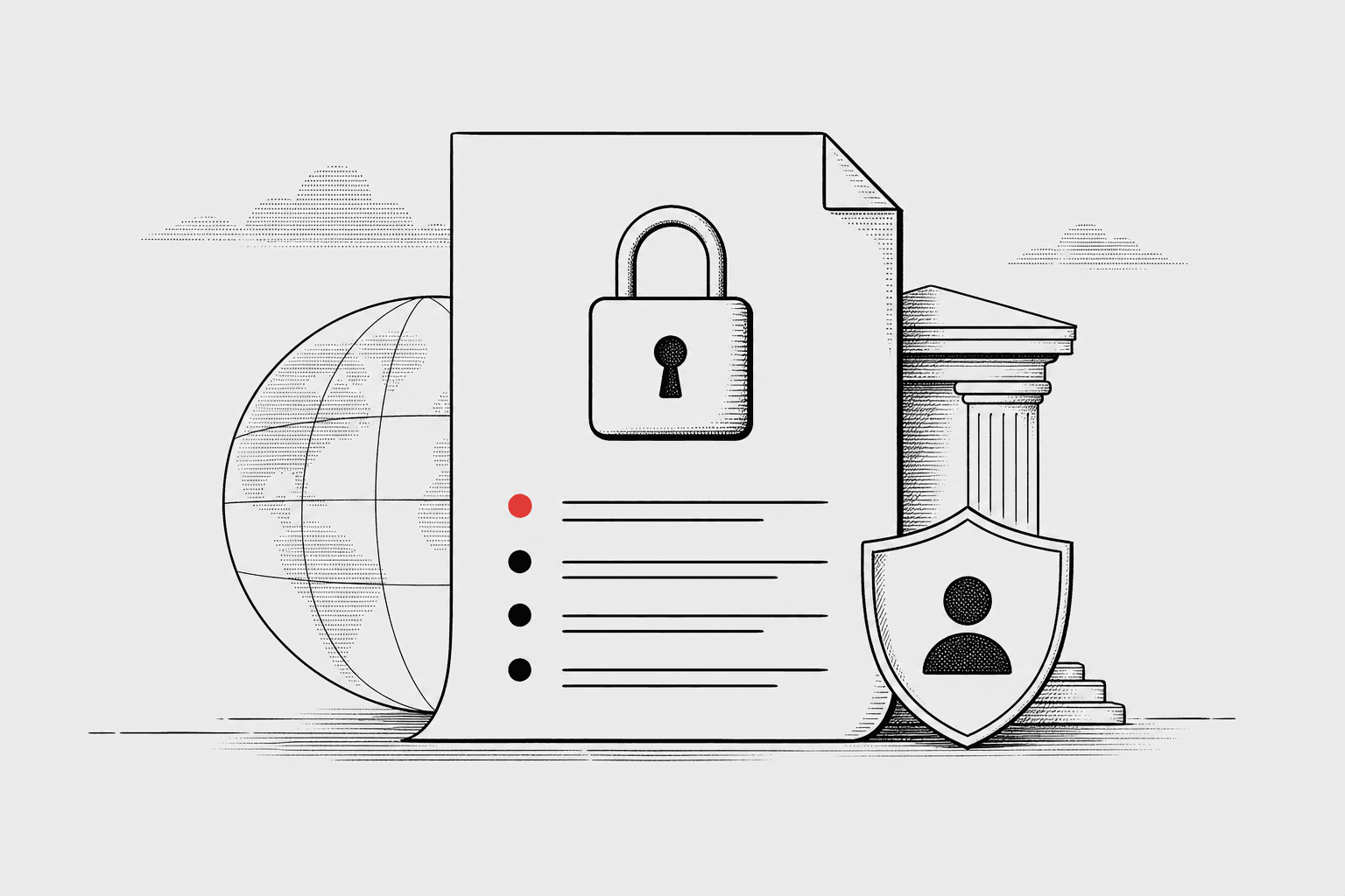 Ilustração editorial sobre protecção de dados pessoais